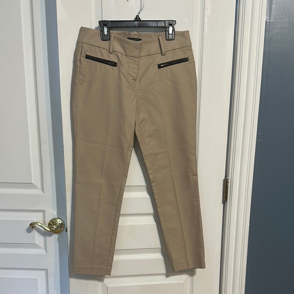 Ann Taylor  Tan Pants with Black Accents
